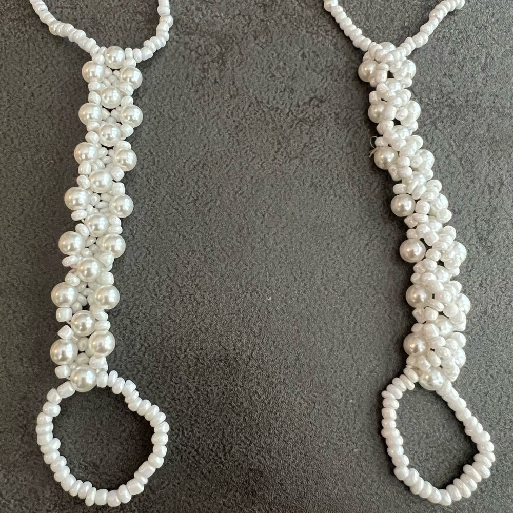 NEW Pair of Pearl Ankle Chains - Picture 2 of 3